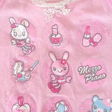 Kawaii Cartoon Print Lolita T-shirt Women Sweet Y2k Aesthetic Ruffles Bow Crop Tops Girls Harajuku Grunge Summer
