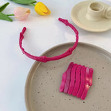 New Women Girls Portable Stretch Fold Hairbands Sweet Headband Convenience Hair Hold Hoop Decorate Fashion Hair