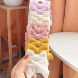 Colorful Bowknot BB Hair Clips For Cute Girls Boutique Cotton Barrette Handmade Hairpin Headwear Kids Hair