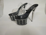 Zingj Summer Model Shoes Super High Heels 17CM Thin Heel Waterproof Platform Sandal Female Transparent Crystal Shoes Wedding