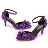 Cm Large-Size Sandals Fine Heel Head Crystal Glass High Heel Sandals Champagne Gold Banquet Dinner Women's