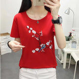 size white t shirt women tops summer 2021 cotton t-shirt women tshirt embroidery tee shirt femme camiseta mujer