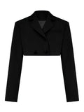 Cropped Blazer And Pleated Mini Skirt Set-Outfit