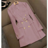 Fried Street Blaze Jacket Women's Long 2025 Spring And Autumn New Temperament British Wind Single Buckle Wind Wind Wind Wind Buckle