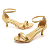 Cm Gold Light Mouth With Sandals Thin Heel Fish Mouth Large Size Heel Sandals Women's Wrist Buckle Women's
