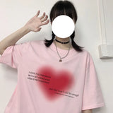 Sweet Heart print women t-shirt Harajuku anime letter kawaii tops emo summer short sleeve grunge female y2k