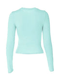 Solid Color Long Sleeve Top- Outfit