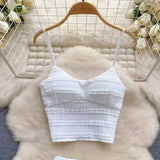 White Sling With Breast Vest Body Bm Half-Dress Short Skirt Two Sets With Short Top