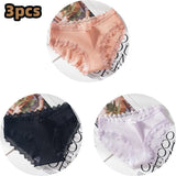 new thread cotton Japanese bow women's underwear solid color breathable waist size girls briefs plus