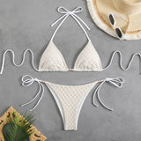 2025 Split Swimsuit Sexy Bikini Hanging Neck Tie Bikini Swimsuit