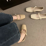 Zingj Head Mary Jane Shoes Women's Shoes 2024 Spring And Autumn New Thick With A Word With French Skirt Temperament Single