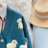 women loose outer wear 2021 new Korean style lazy knit cardigan jacket autumn winter v neck long