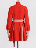 Design Sense Splicing Top Dress 2025 New Fashion High-End Retro Strap To Receive Waist-Skinny Coat Female