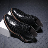 Zingj Men's Round-Head Casual Shoes Men's Leather Boots Front Strap Pressed Martin Boots Plus Size Men's