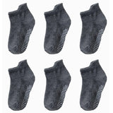 Pairs/lot 0 to 6 Yrs Cotton Children's Anti-slip Boat Socks For Boys Girl Low Cut Floor Kid Sock With Rubber Grips Four