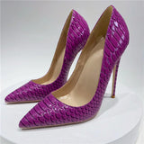 Women super pumps 12cm high heel thin stilettos pointed toe slip on party 10cm 8cm fashion snakelike sexy shoes YG047