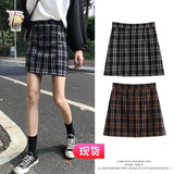 Black Plaid Mini Pencil Short Skirt School Female Women High Waist Fashion Office Lady Skirts Womens Mujer Plus