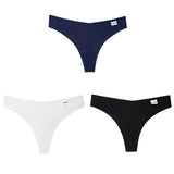 3Pcs/Lot V Waist Cotton G-String Thong Panties String Underwear Women Briefs Sexy Lingerie Pants Low-Rise Ladies
