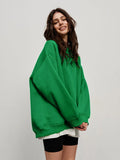 Loose Sweatshirt Street Solid Color Polar