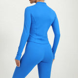 Zingj And Winter Outdoor Running Yoga Coat Women's Standing Collar Zip Sports Quick Dry Tight Long Sleeve Sports Top-Outfit