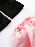 Long Puff Sleeve Off Shoulder Autumn Winter Elegant Evening Party White Black Mini Dress Sexy Women Kawaii