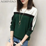 2021 Autumn Winter Long Sleeve T shirt Women Tops Tshirt Women T-shirt O-neck Loose Cotton Tee Shirt Femme Plus