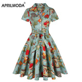 Vintage Winter Autumn Women Dress Plaid Printed England Style Large Size Shirt Sundress 50s 60s Pinup Swing Casual