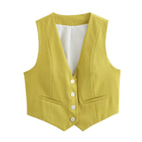 Summer New Women's Street Fashion Leisure Vest 15 Color V Collar