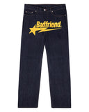 New American Letter Print Jeans Women Harajuku Hip Hop Vintage Straight Pants Unisex Casual Loose Jeans Punk Wide-Leg