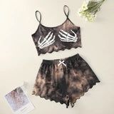 Printed Girls' Short-Sleeved Shorts Sexy Pajamas Girls' Cartoon Leisure PJ Leisure Home