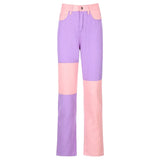 Women's Bodycon Jeans woman Fashion Patchwork Harajuku Aesthetic Pants Jeans for women High Waisted Denim 90s