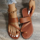 Zingj Large Size Slippers Female Summer New Round Head Set Toe Flat Bottom Wear Casual