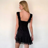 Chiffon Tie-Up Strap Mini Dress- Outfit