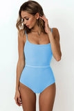 Zingj Popular Female One-Piece Swimsuit Solid Color Special Cloth Belt Integrated Bikini