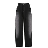 Zingj Girl Style Street Fashion Casual Pants 2023 Low Waist Pleated Washing Water To Make Old Loose Skinny Jeans