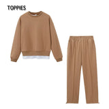 2021 Women Sweatshirts Two Piece Set Female Tracksuits Harajuku Hoodies Pullovers