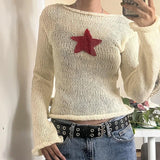 Star Crochet Knit Cropped Knit TopOutfit