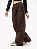 Contrast Piping Black Baggy Sweatpants- Outfit