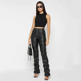Fashion Tight Long Leather Trousers Personality