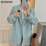 New Spring Autumn Loose Women Jacket Blazer Casual Notched Collar Long Sleeve Female Jackets 2021 Ladies Suit
