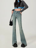 Zingj 2024 New Korean Version Of Horseshoe Pants Slim Show Thin Horn