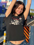 Silence Graphic T-Shirt Women Summer Cotton Round Neck Rock n Roll Y2K Tee Shirt Tops 2021 Casual T Shirt
