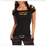 Sexy women 2016 Vogue Exposure black Bust hole Vest Tank women sexy Tops club wear T-Shirts Free
