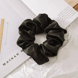 Satin Silk Solid Color Scrunchies Elastic Hair Bands 2021 New Women Girls Hair Accessories Ponytail Holder Hair Ties