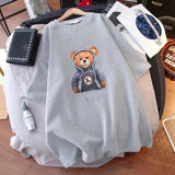 100% cotton cartoon printed short sleeve T-shirt women loose tops Summer streetwear O-neck sweet girls tee shirt