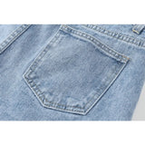 Streetwear Jeans Short Women Summer New Loose Button High Waist Casual Vintage Korean Wide Leg Female Denim