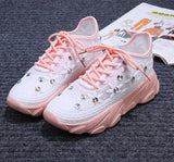 Shoes Woman Crystal Sneakers Women Platform Shoes White Casual Shoes for Women Breathable Walking Shoes Zapatos De