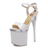 Zingj Hate Day High Nightclub Super High Heels Sandals Women's Work Shoes Show Pole Dancing Shoes Crystal