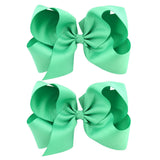 6'' Solid Color Grosgrain Ribbon Bows Hair Clips For Cute Girls Large Handmade Hairpins Barrettes Kids Hair