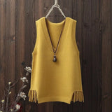 Sweater Vest Women Casual Loose Fringed Student Knitted Halter Korean Version of The Wild 2021 Spring Jumper